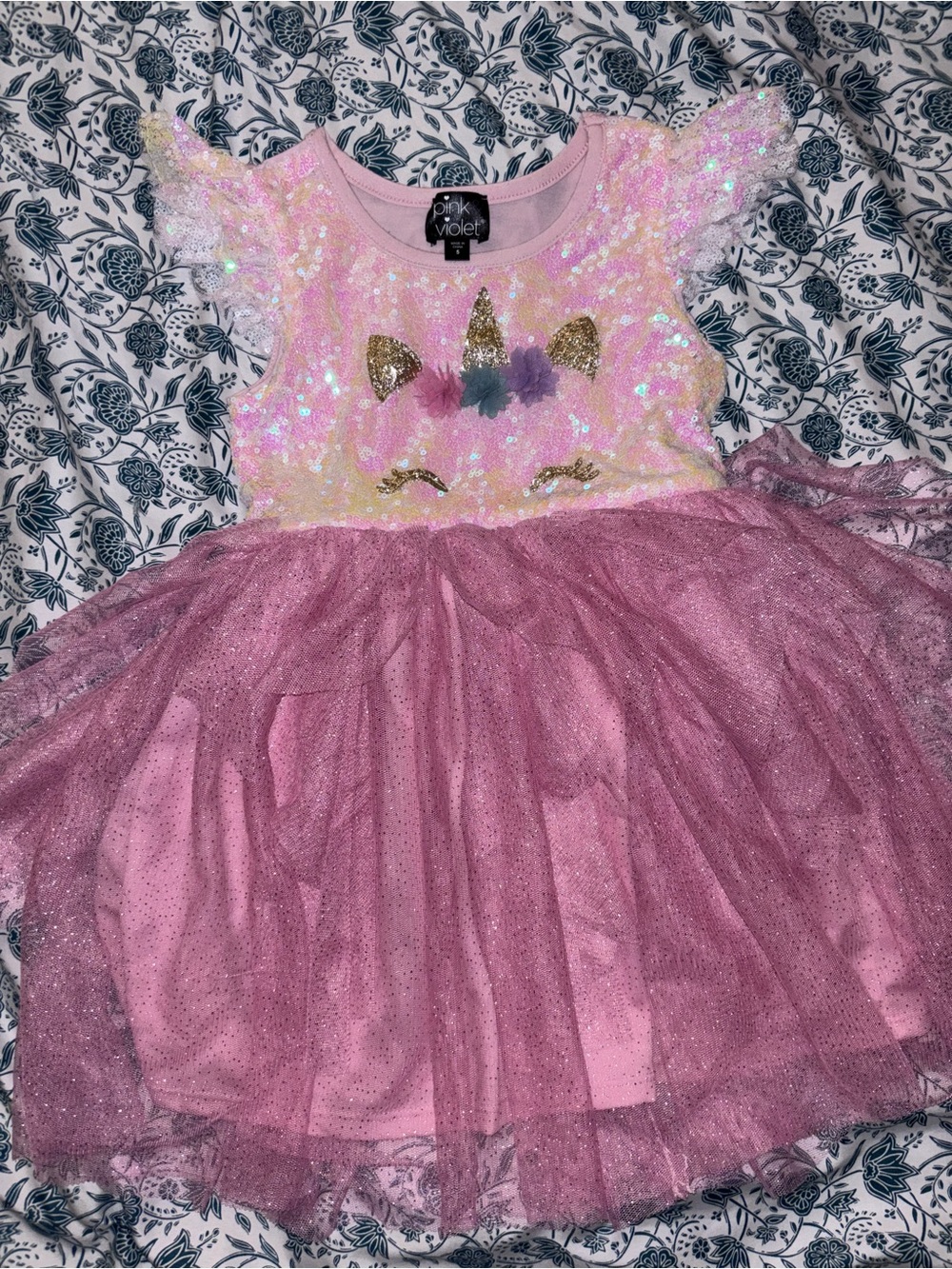 Pink Sequin Unicorn Tulle Dress for Kids